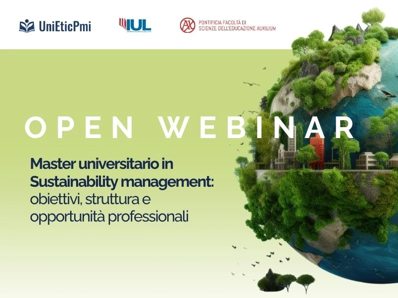 Formazione e futuro sostenibile: l'open webinar sul Master in Sustainability management